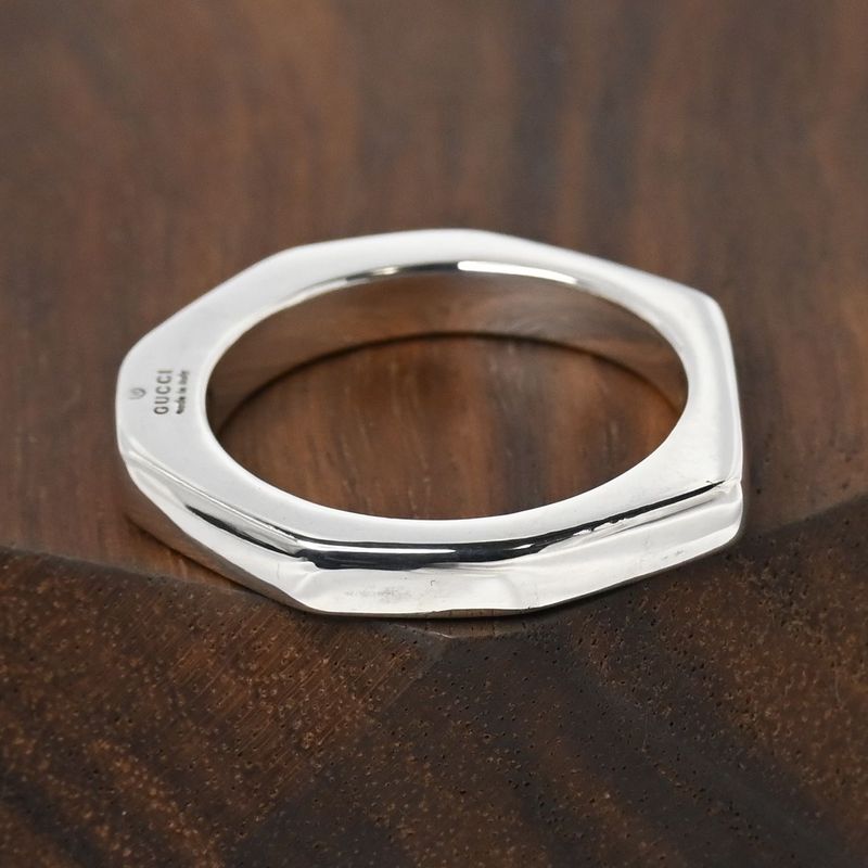 【新品仕上げ】美品 90’s オールドグッチ GUCCI  リング 指輪 12号 Ag925