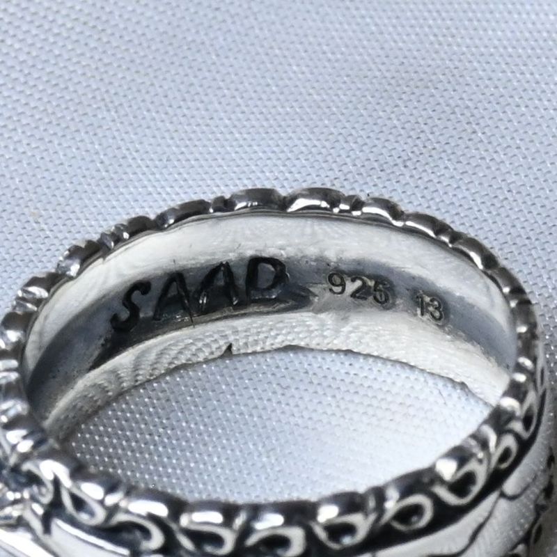 【研磨済】SAAD リング 12号 シルバー925 クラック 太陽神 サード