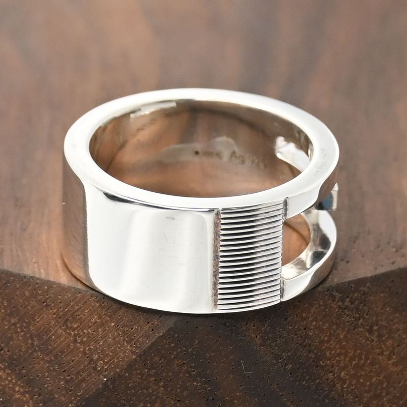 【新品仕上げ】美品 GUCCI ブランデッド カットアウトG 7号 グッチ ピンキーリング