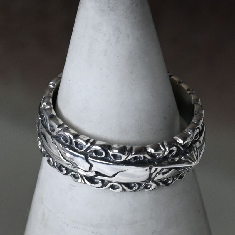 【研磨済】SAAD リング 12号 シルバー925 クラック 太陽神 サード