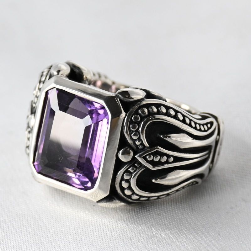 【新品仕上げ】 JUSTIN DAVIS アメジスト リング 10号 SRJ118 ジャスティンデイビス 指輪