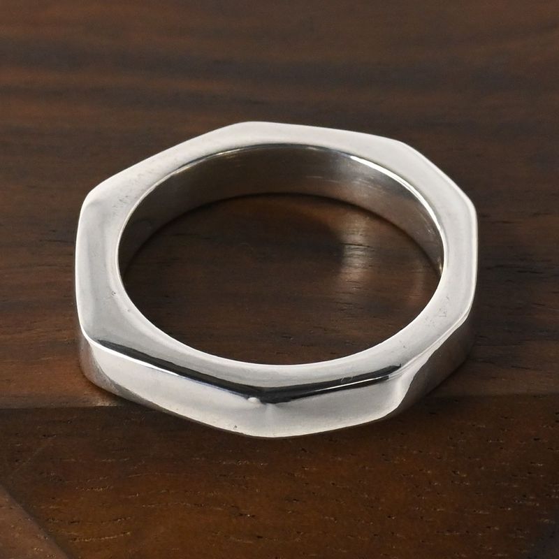 【新品仕上げ】美品 90’s オールドグッチ GUCCI オクタゴン ナット リング 指輪 13号 Ag925