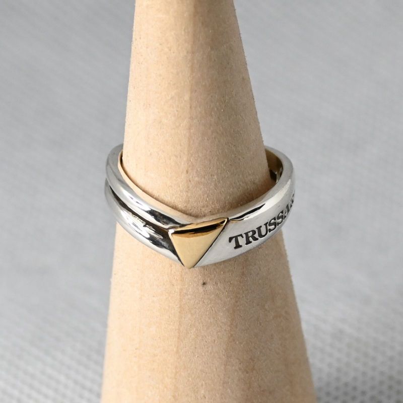 【新品仕上げ】美品 TRUSSARDI リング 10号 シルバー925 k18