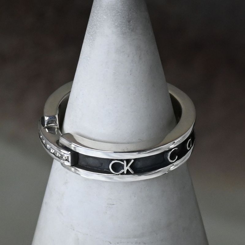 【研磨済】Calvin Klein シルバー リング 9号 925 カルバン クライン 指輪 ピンキー