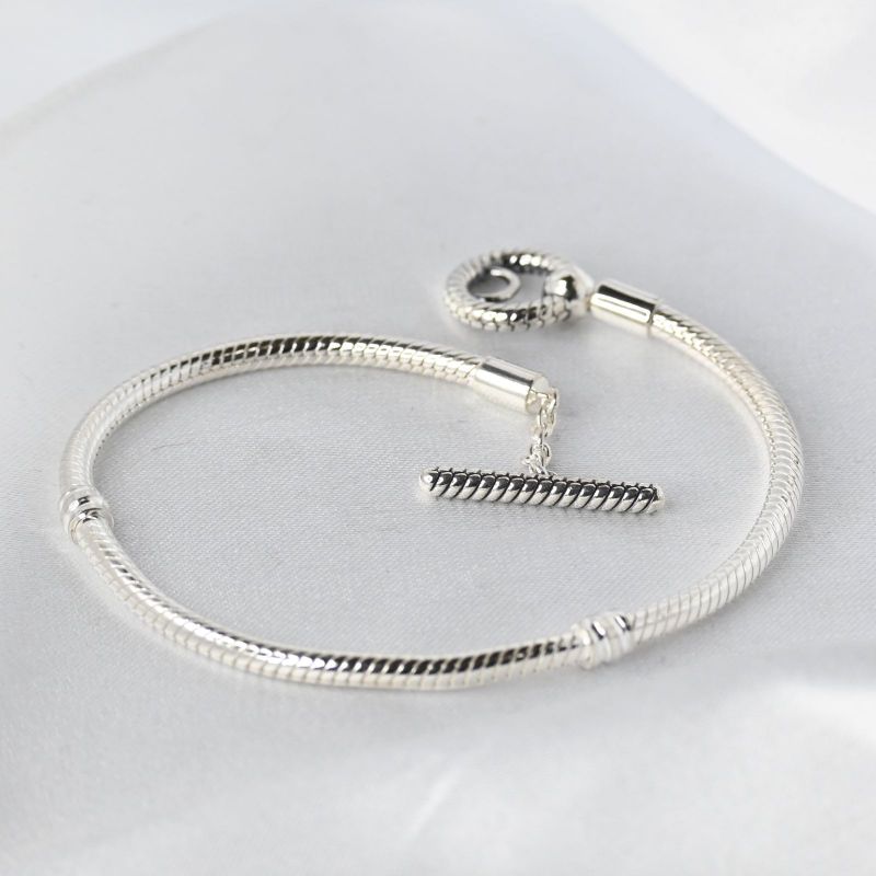 【新品仕上げ】 PANDORA T-Bar Snake Chain Bracelet ブレスレット 美品 パンドラ シルバー925