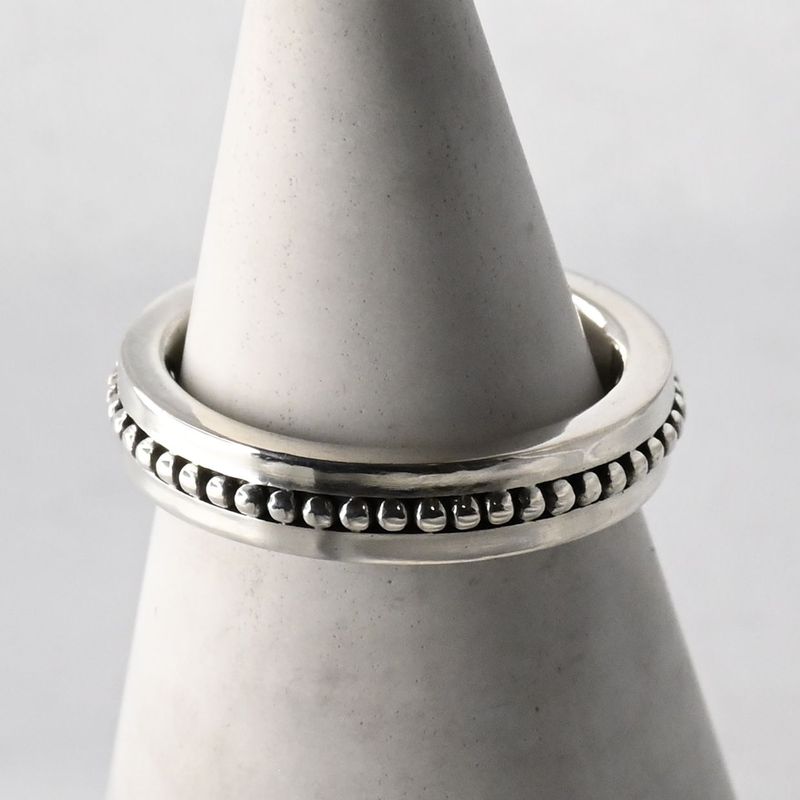 【新品仕上げ】agete リング 指輪 9号 silver アガット ミル打ち