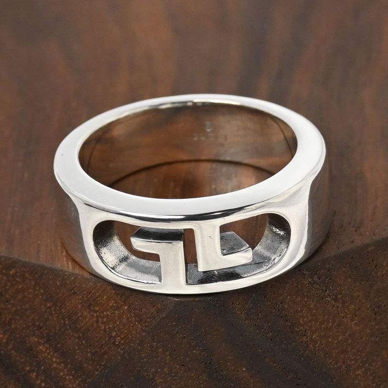 【新品仕上げ】美品 GUCCI ダブルGシルバー リング 指輪 SV925 Ag925 グッチ 16.5号