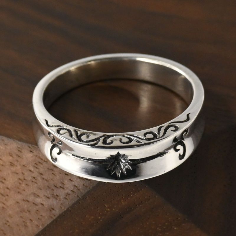 【新品仕上げ】SAAD リング 20.5号 シルバー925 太陽神 唐草