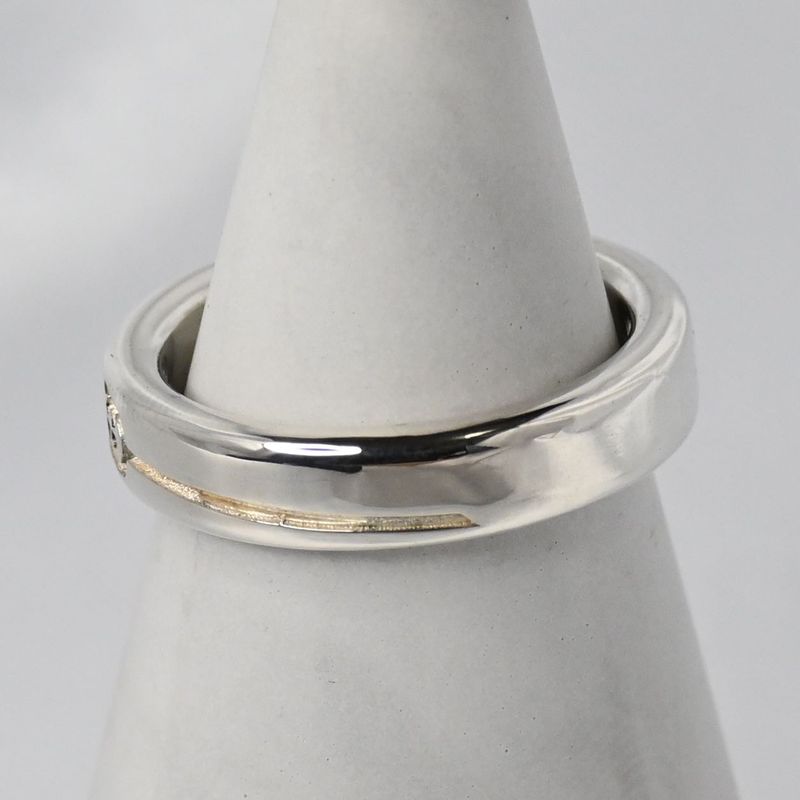 【新品仕上げ】美品 GUCCI ダイアゴナル インターロッキングG スリム リング 7サイズ グッチ