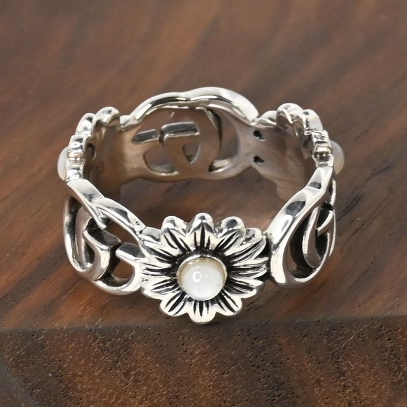 【新品仕上げ】美品 GUCCI ダブルG マザー・オブ・パール リング サイズ13