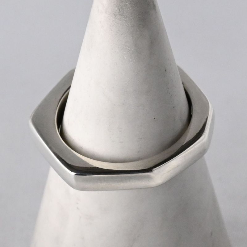 【新品仕上げ】美品 90’s オールドグッチ GUCCI オクタゴン ナット リング 指輪 15.5号 Ag925