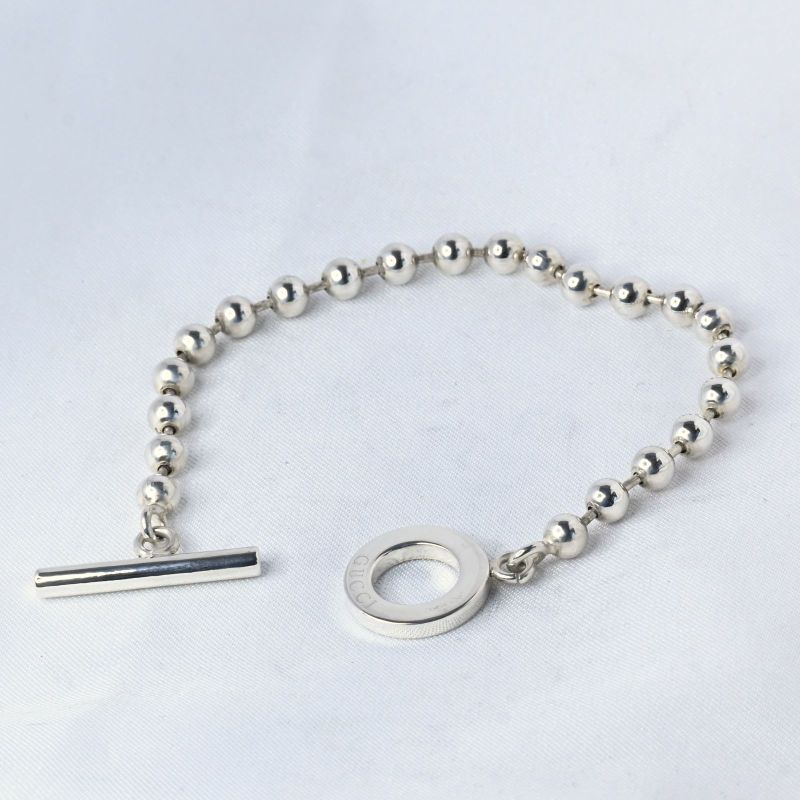 【研磨済】GUCCI グッチ ボールチェーン ブレスレット 17cm シルバー925 Ag925
