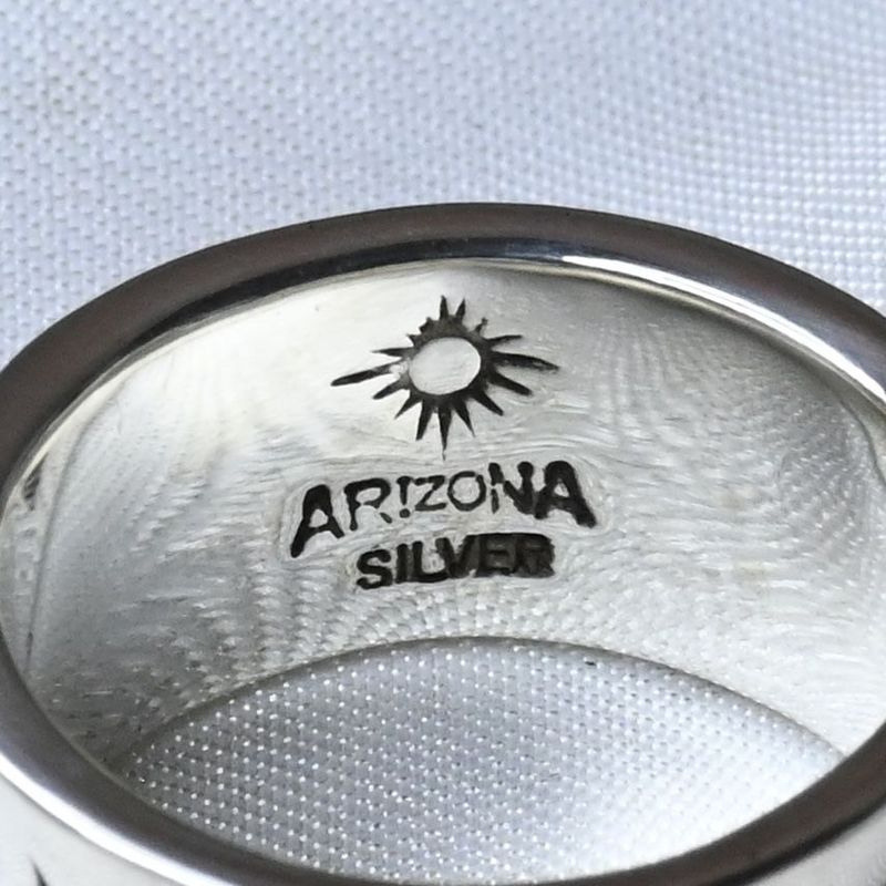 【研磨済】 ARIZONA FREEDOM シルバー リング 17号 R-10a 太陽神 唐草 silver 925 アリゾナフリーダム