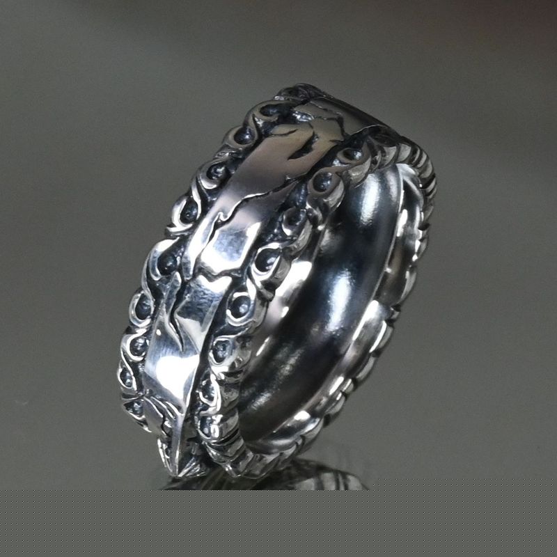 【研磨済】SAAD リング 6号 シルバー925 クラック 太陽神 サード