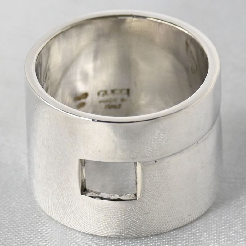 【新品仕上げ】美品 90’s オールドグッチ GUCCI HEAVY BAND G RING リング 指輪 19号 Ag925