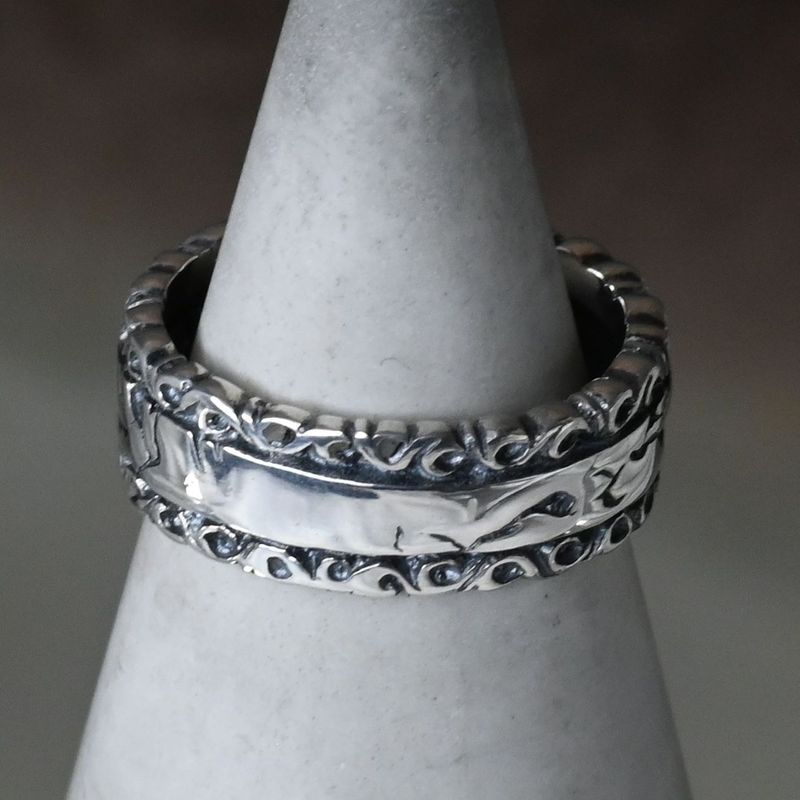 【研磨済】SAAD リング 6号 シルバー925 クラック 太陽神 サード