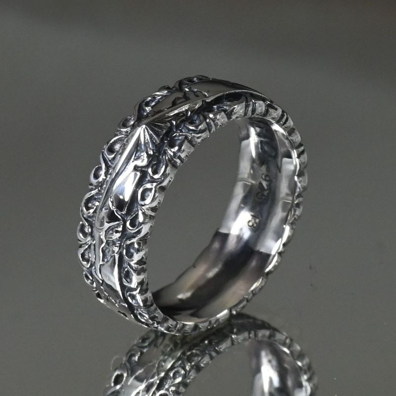 【研磨済】SAAD リング 12号 シルバー925 クラック 太陽神 サード