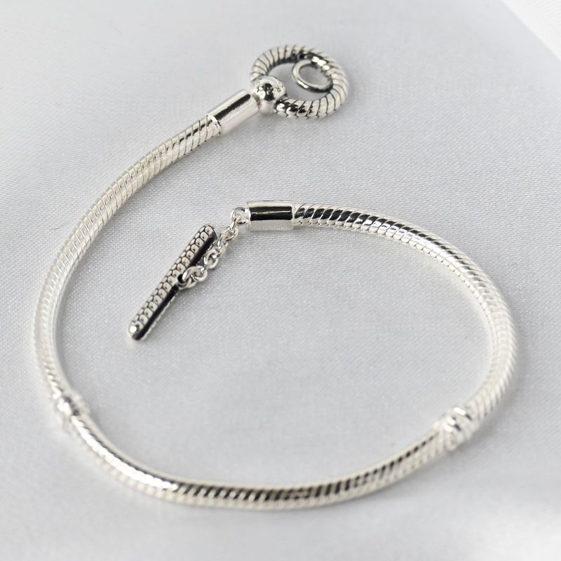 【新品仕上げ】 PANDORA T-Bar Snake Chain Bracelet ブレスレット 美品 パンドラ シルバー925