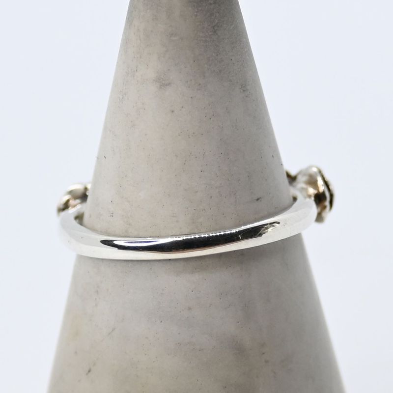 【研磨済】ANNA SUI ローズ パープルストーン リング シルバー 14号 925 美品 アナスイ 指輪