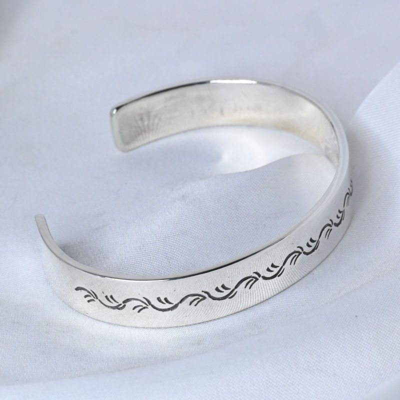 【研磨済】唐草 シルバー 925 バングル silver アラベスク