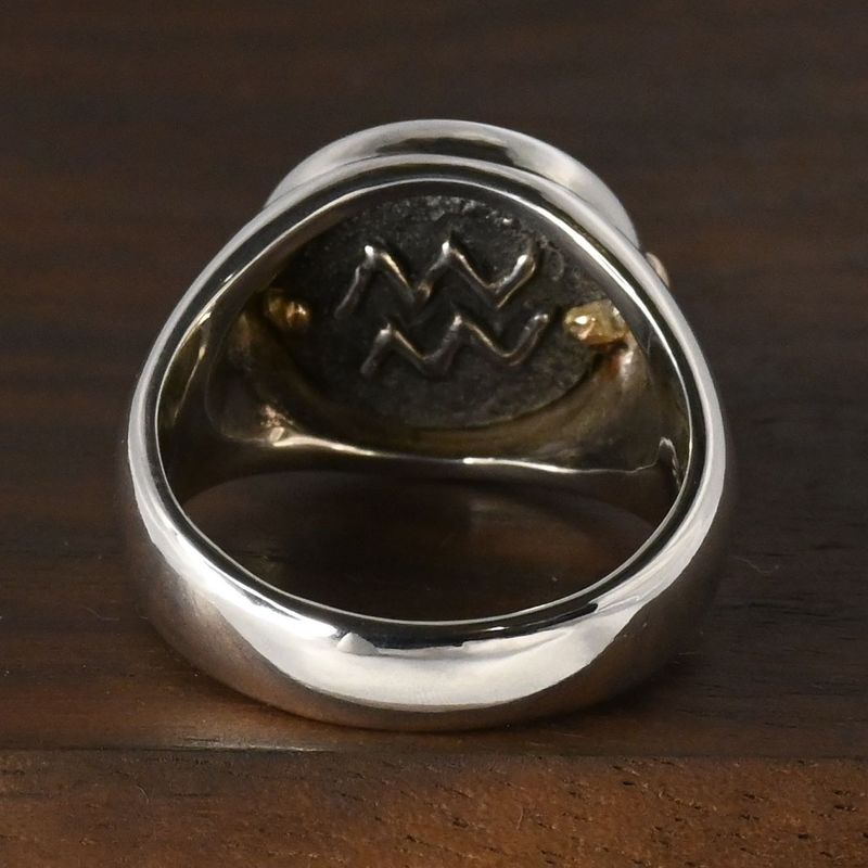 【新品仕上げ】STAR JEWELRY silver925 k14 リング 11号 水瓶座 スタージュエリー