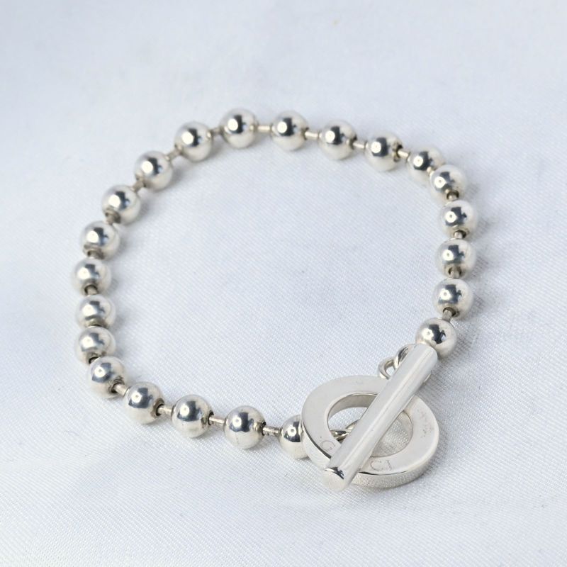 【研磨済】GUCCI グッチ ボールチェーン ブレスレット 17cm シルバー925 Ag925