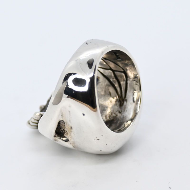 【研磨済】CRAZY PIG LARGE EVIL SKULL リング シルバー 19号 silver 925 指輪 クレイジーピッグ ラージエビルスカル