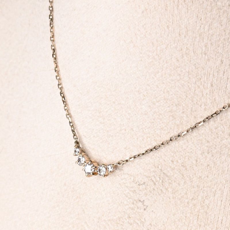 【研磨済】 canal 4℃ クリアストーン ネックレス 40cm SILVER シルバー カナルヨンドシー