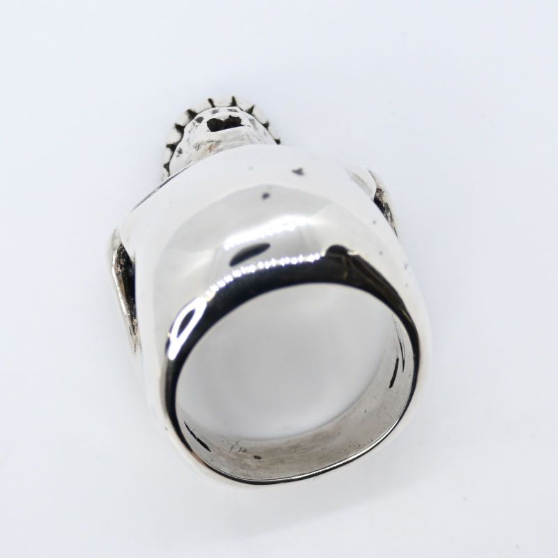 【研磨済】CRAZY PIG LARGE EVIL SKULL リング シルバー 19号 silver 925 指輪 クレイジーピッグ ラージエビルスカル