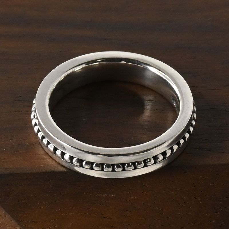 【新品仕上げ】agete リング 指輪 9号 silver アガット ミル打ち