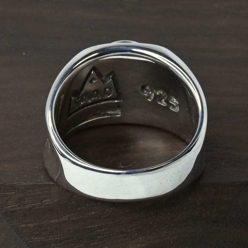 【新品仕上げ】SAAD ストーン リング 21号 シルバー925 太陽神 唐草