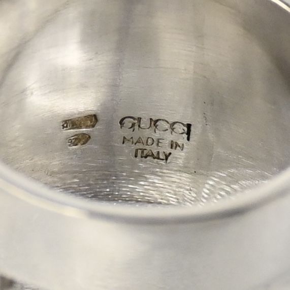 【新品仕上げ】美品 90’s オールドグッチ GUCCI HEAVY BAND G RING リング 指輪 19号 Ag925