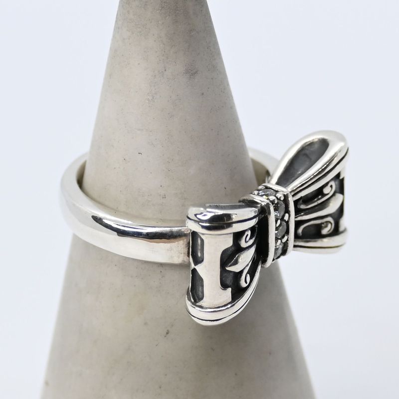 【研磨済】 JUSTIN DAVIS PROMISE リング 15号 リボン SRJ328 ジャスティンデイビス 指輪