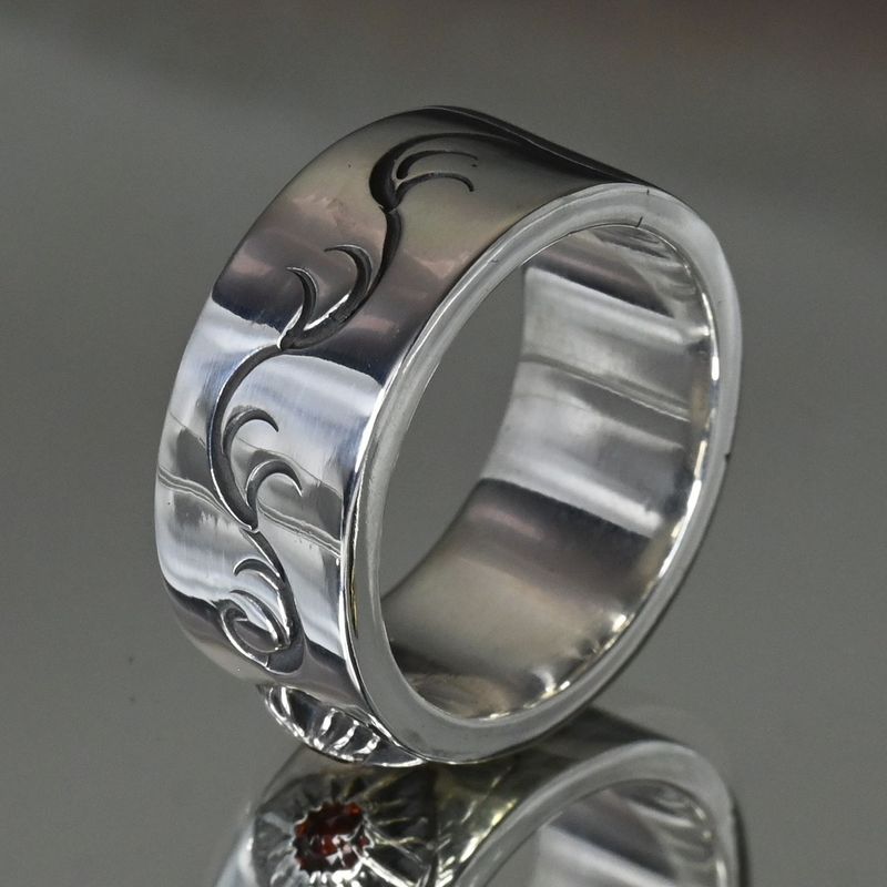 【研磨済】 ARIZONA FREEDOM シルバー ルビー リング 14号  太陽神 唐草 silver 925 アリゾナフリーダム