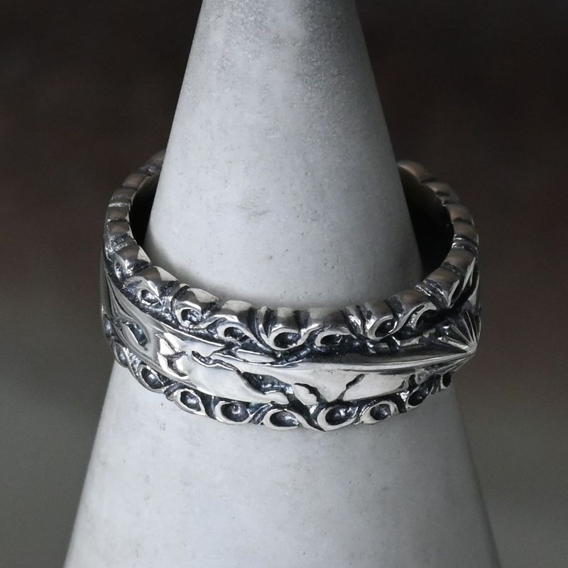 【研磨済】SAAD リング 6号 シルバー925 クラック 太陽神 サード