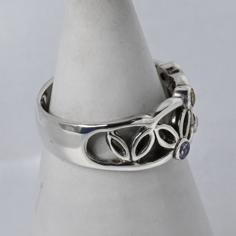 【新品仕上げ】 STAR JEWELRY リング 12.5号 美品 スタージュエリー ストーン 透かし模様