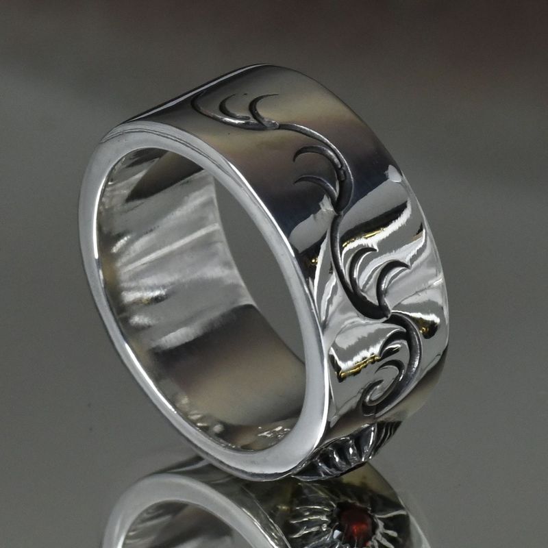 【研磨済】 ARIZONA FREEDOM シルバー ルビー リング 14号  太陽神 唐草 silver 925 アリゾナフリーダム