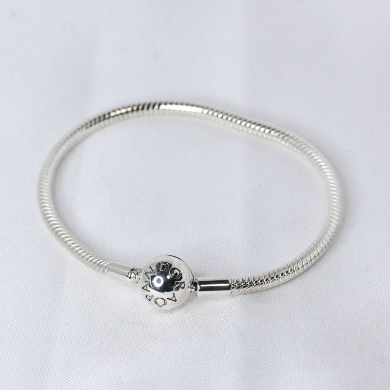 【研磨済】PANDORA Moments Snake Chain Bracelet 17cm ブレスレット 美品 パンドラ シルバー925