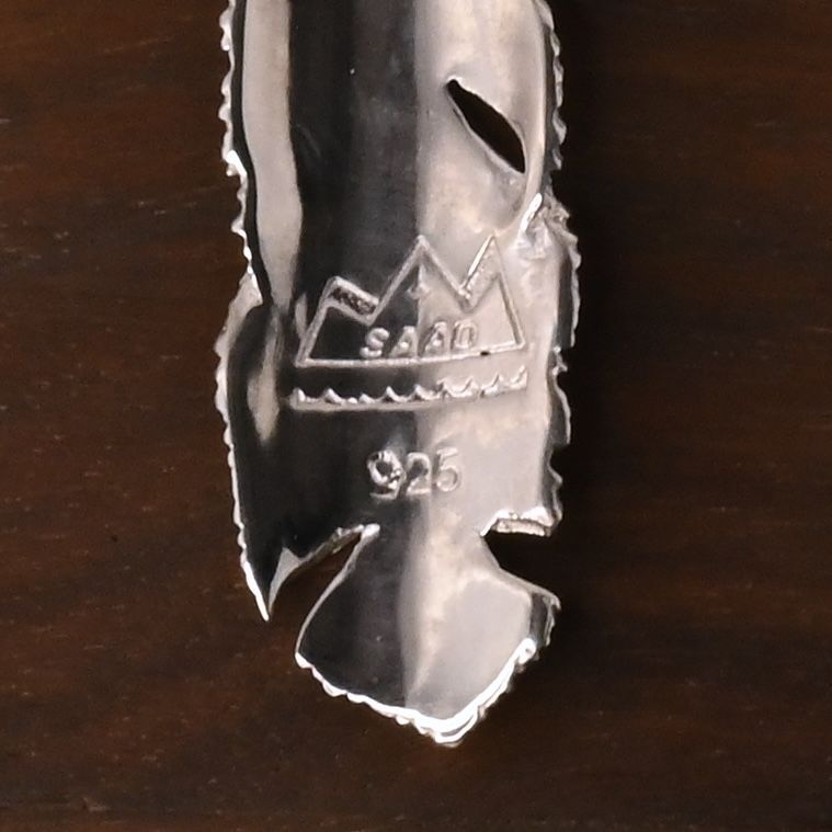 【研磨済】SAAD フェザー トップ 右向き シルバー925 ネックレスチャーム