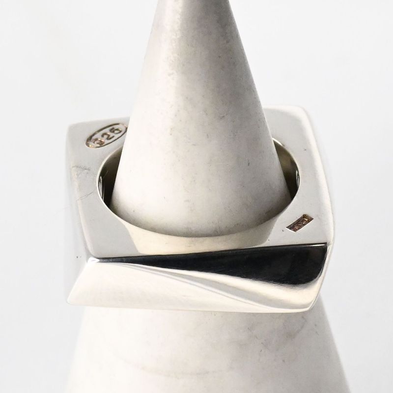 【研磨済】Salvatore Ferragamo スクエア リング シルバー925 11号 サルヴァトーレフェラガモ