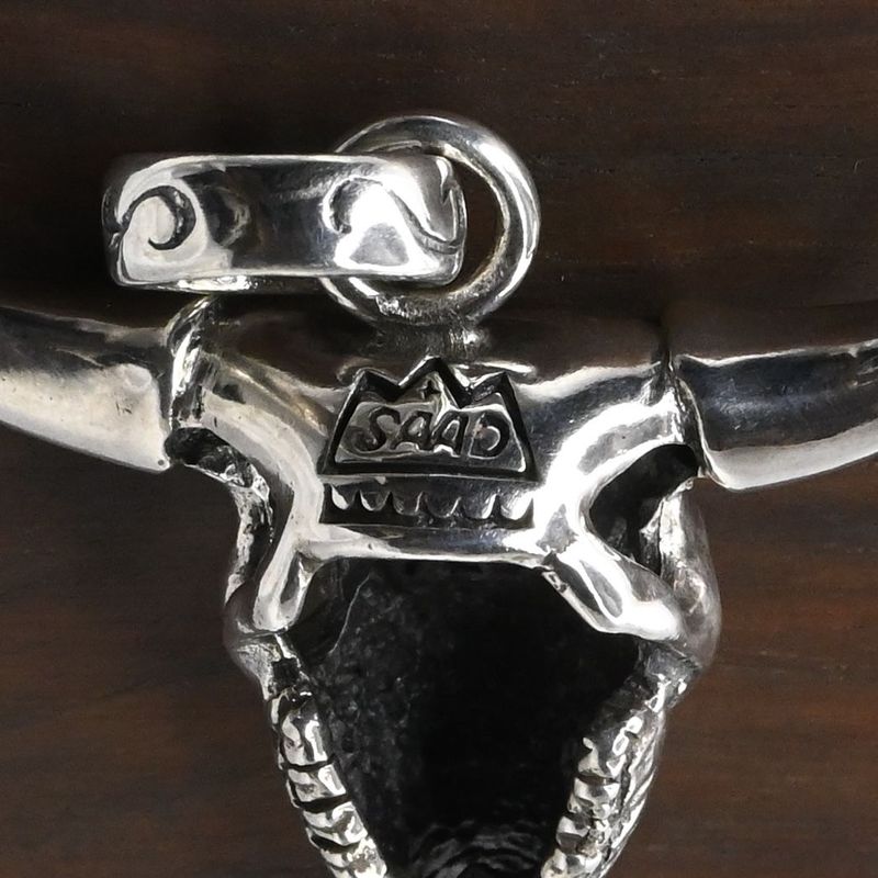 【研磨済】SAAD バッファロー シルバー925 ペンダントトップ ネックレスチャーム