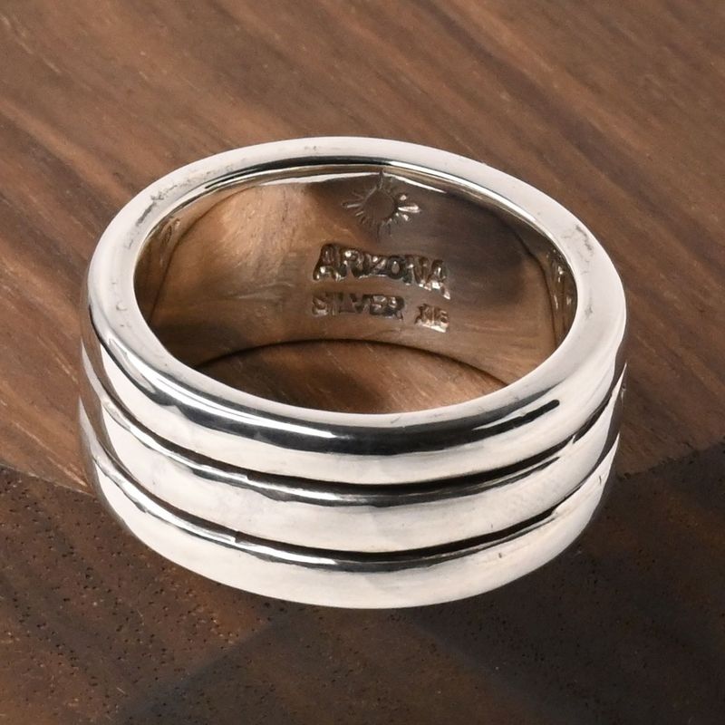 【研磨済】 ARIZONA FREEDOM K18 silver925 リング 18.5号  太陽神 唐草 シルバー アリゾナフリーダム