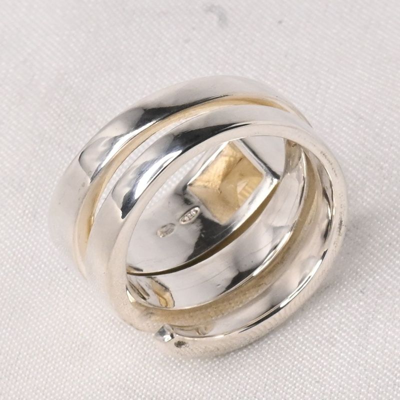 【研磨済】美品 GUCCI トパーズ スネーク リング 9.5号 Ag925 グッチ 指輪 silver925