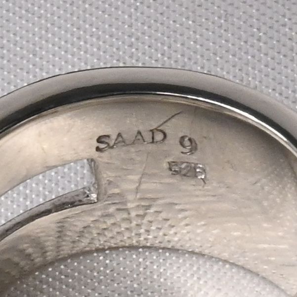 【研磨済】SAAD シルバー925 リング 8.5号 太陽神 唐草 指輪