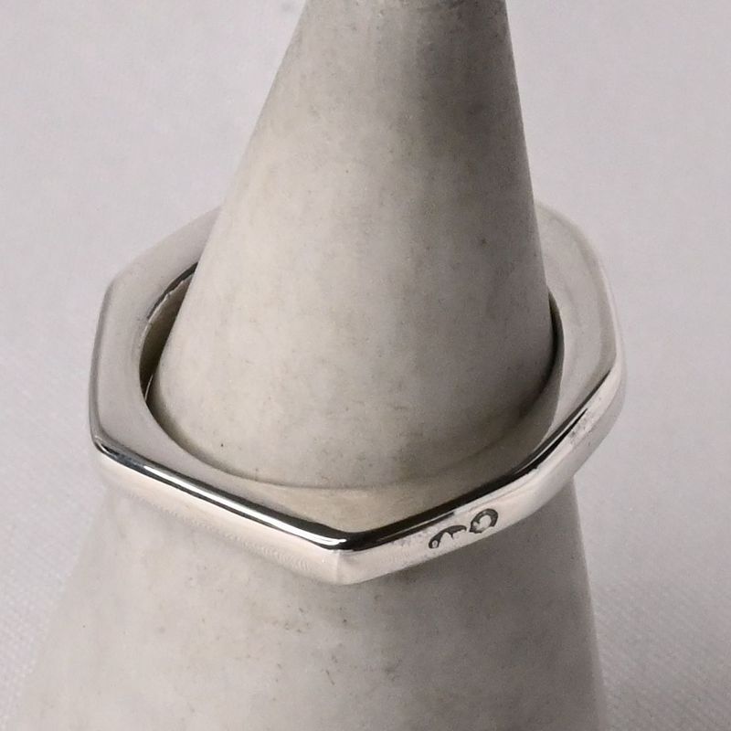 【研磨済】90’s オールドグッチ GUCCI オクタゴン ナット リング 指輪 13号 Ag925 美品