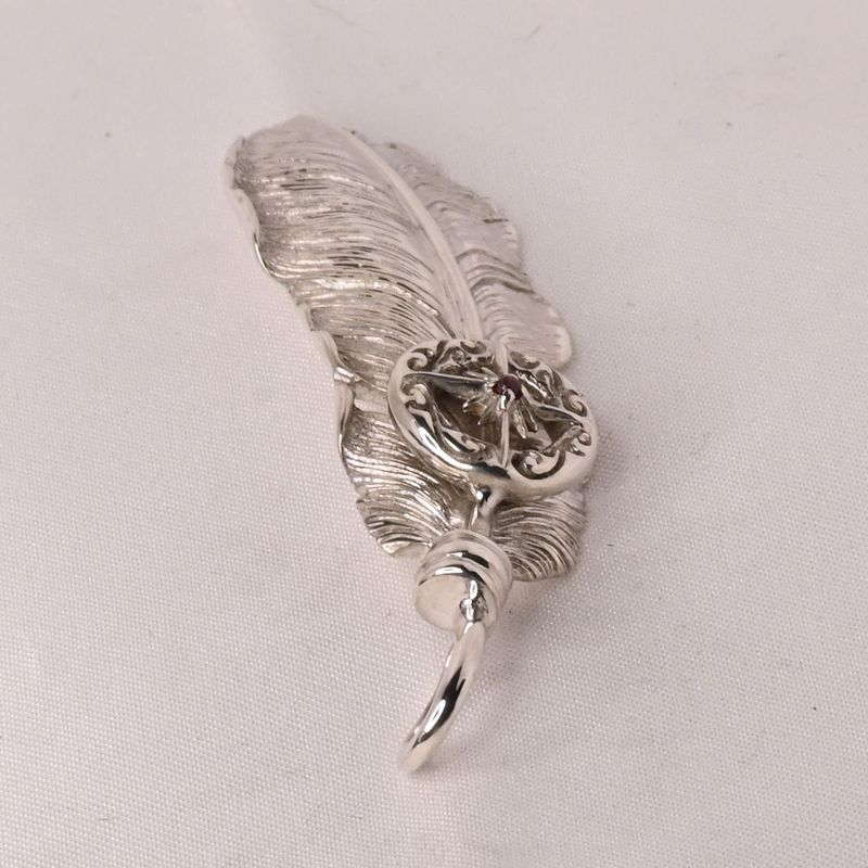 【研磨済】SAAD フェザー ホイール トップ シルバー925 太陽神 唐草 ネックレスチャーム