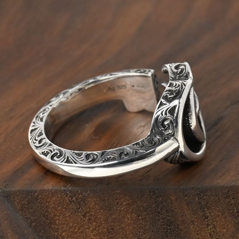 【新品仕上げ】美品 GUCCI ダブルG キー リング 指輪 サイズ15 アラベスク グッチ