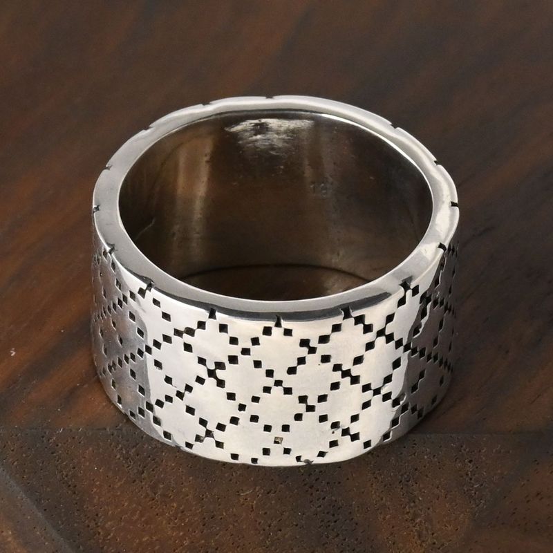 【研磨済】GUCCI ディアマンティッシマ リング 16~17号 シルバー エナメル 指輪