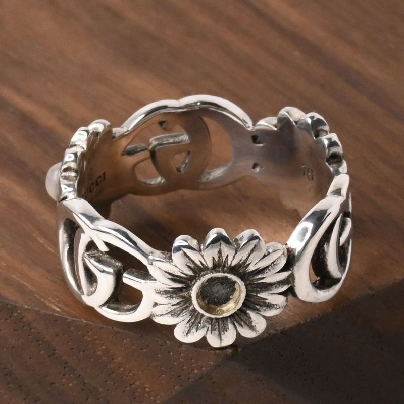 【研磨済】GUCCI ダブルG マザー・オブ・パール リング 14.5号 美品