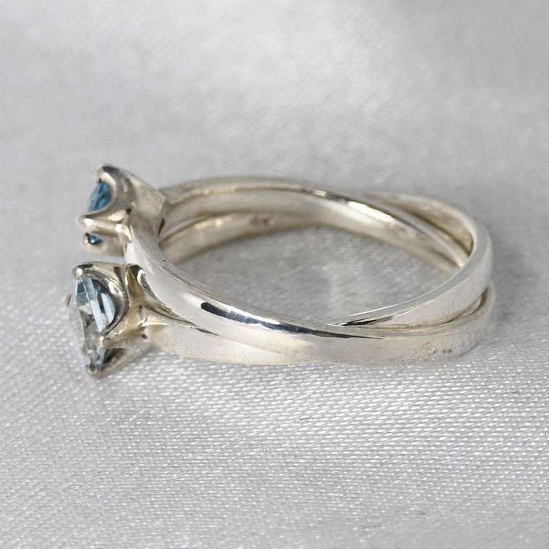 【研磨済】美品 4℃ ヨンドシー 2連 リング 指輪 シルバー925 7号